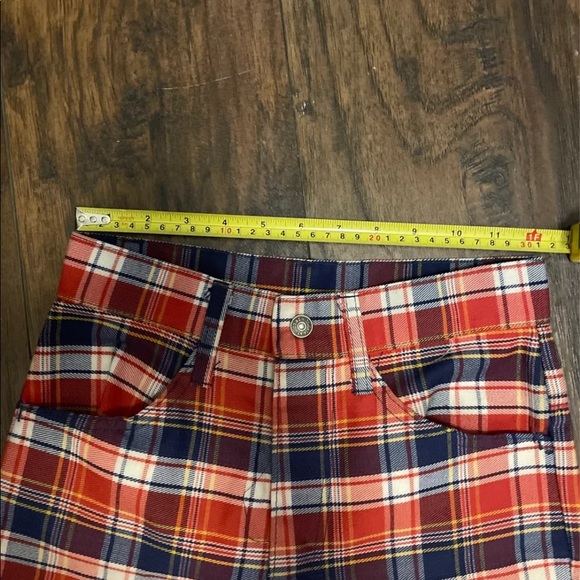 Vintage plaid bell bottom- flare jeans size 00 -1 - Picture 6 of 12